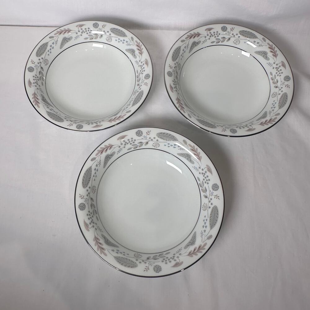 Noritake China Doranne 5505 Soup Cereal Bowls Set of 3 Made in Japan 7 1/2"